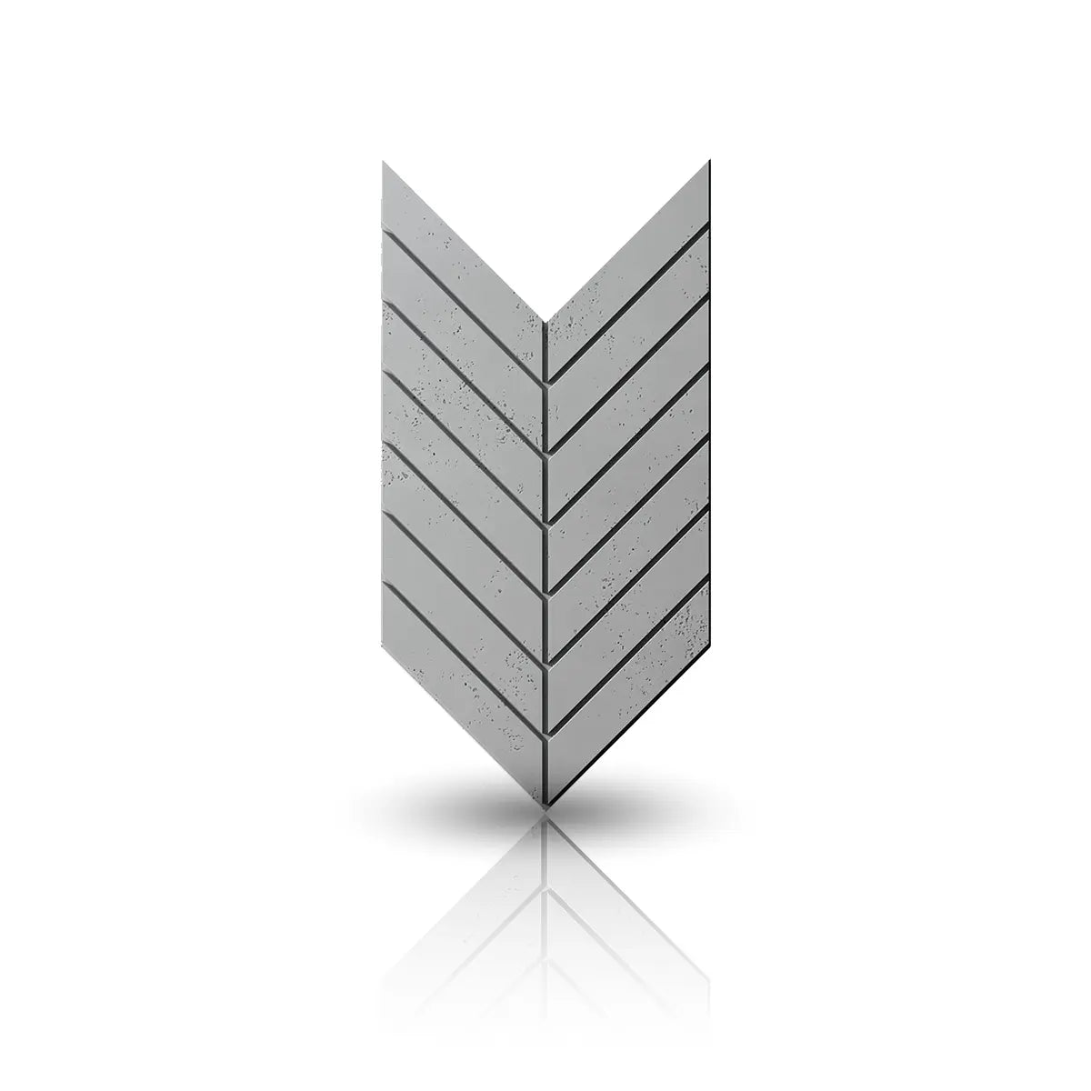 Concrete Cladding HERRINGBONE L Wall Panels front viev on white background DecorMania UK