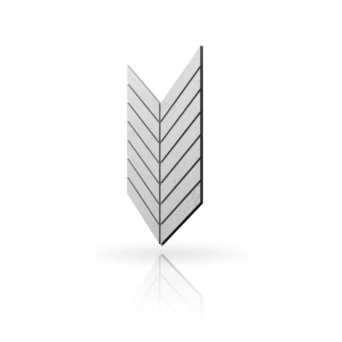 Concrete Cladding HERRINGBONE L Wall Panels Light Grey B1 colour on white background DecorMania UK
