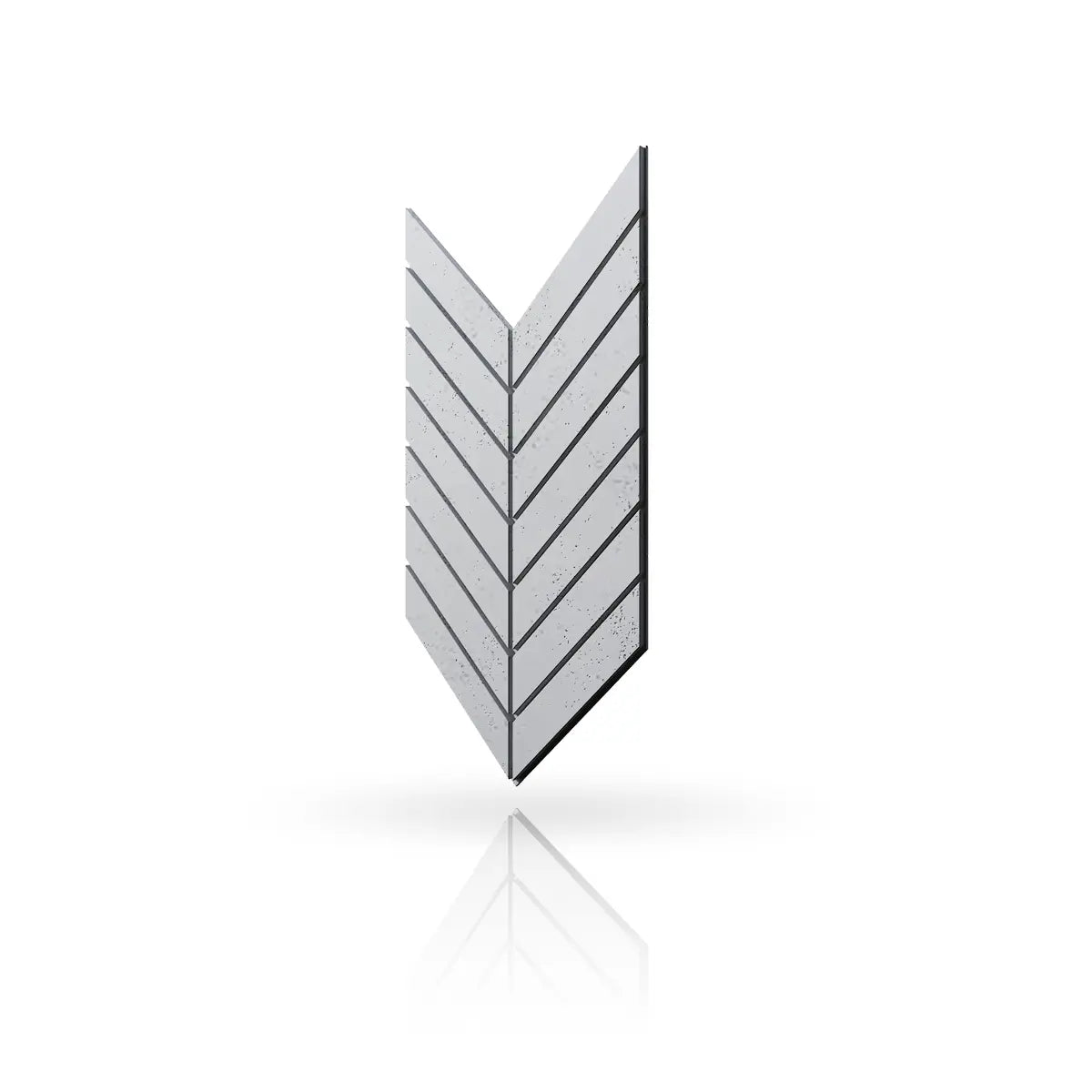 Concrete Cladding HERRINGBONE L Wall Panels Natural S50 colour on white background DecorMania UK