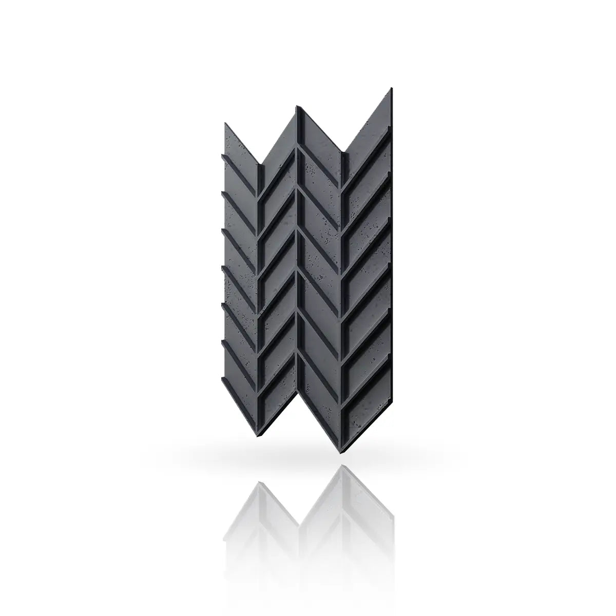 Concrete Cladding HERRINGBONE M REVERS Wall Panels Anthracite B8 colour on white background DecorMania UK