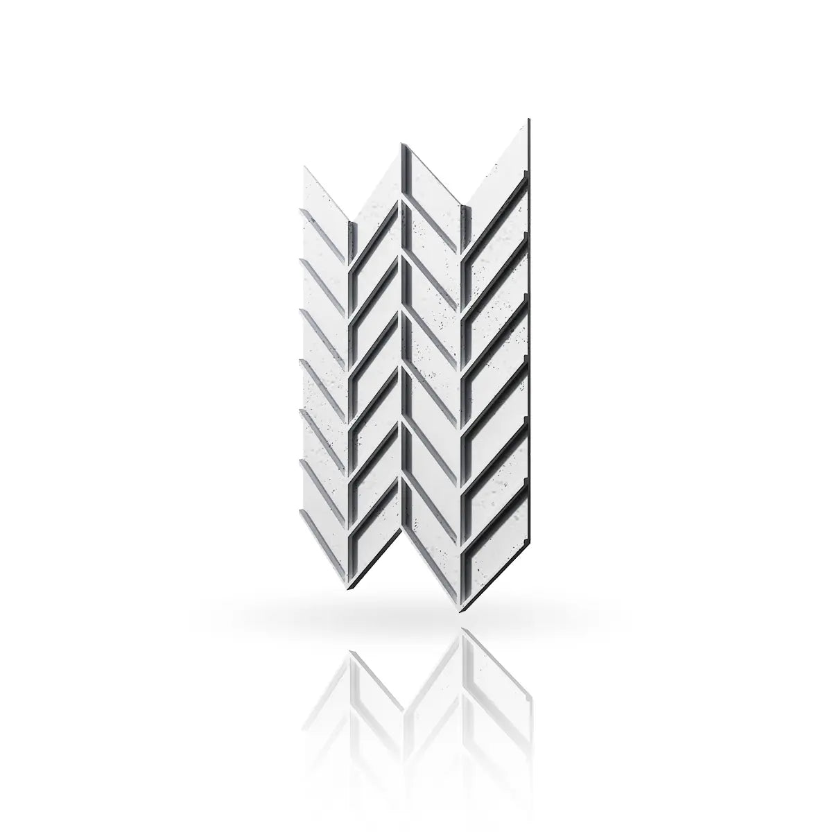 Concrete Cladding HERRINGBONE M REVERS Wall Panels White BS colour on white background DecorMania UK