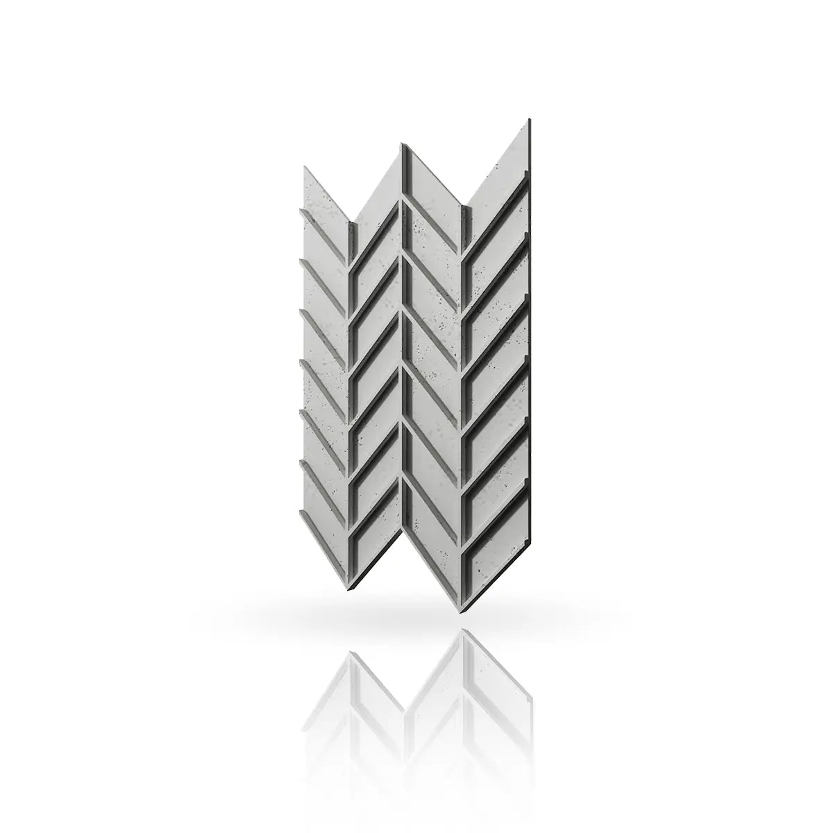 Concrete Cladding HERRINGBONE M REVERS Wall Panels Grey S51 colour on white background DecorMania UK