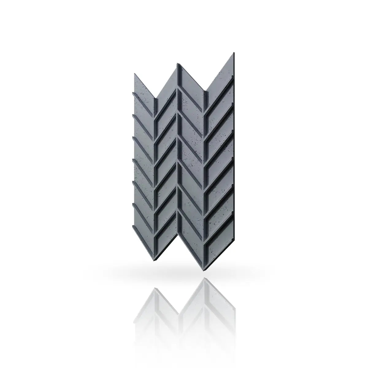Concrete Cladding HERRINGBONE M REVERS Wall Panels Dark Grey S96 colour on white background DecorMania UK