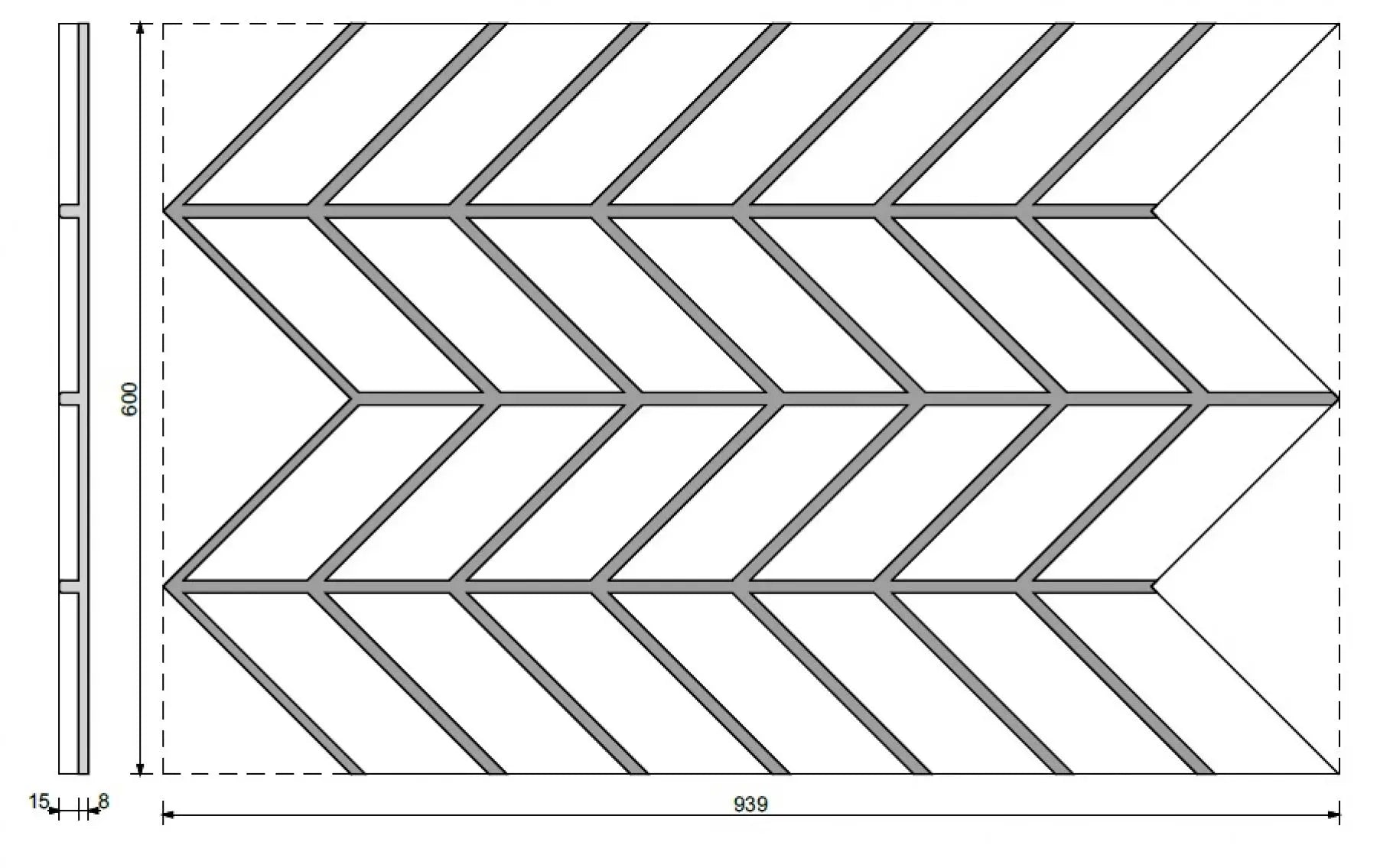 Concrete Cladding HERRINGBONE M REVERS Wall Panels dimensions DecorMania UK