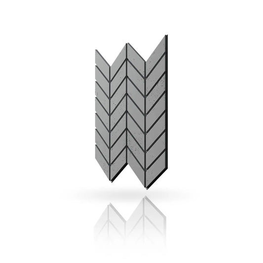 Concrete Cladding HERRINGBONE M Wall Panels on white background DecorMania UK
