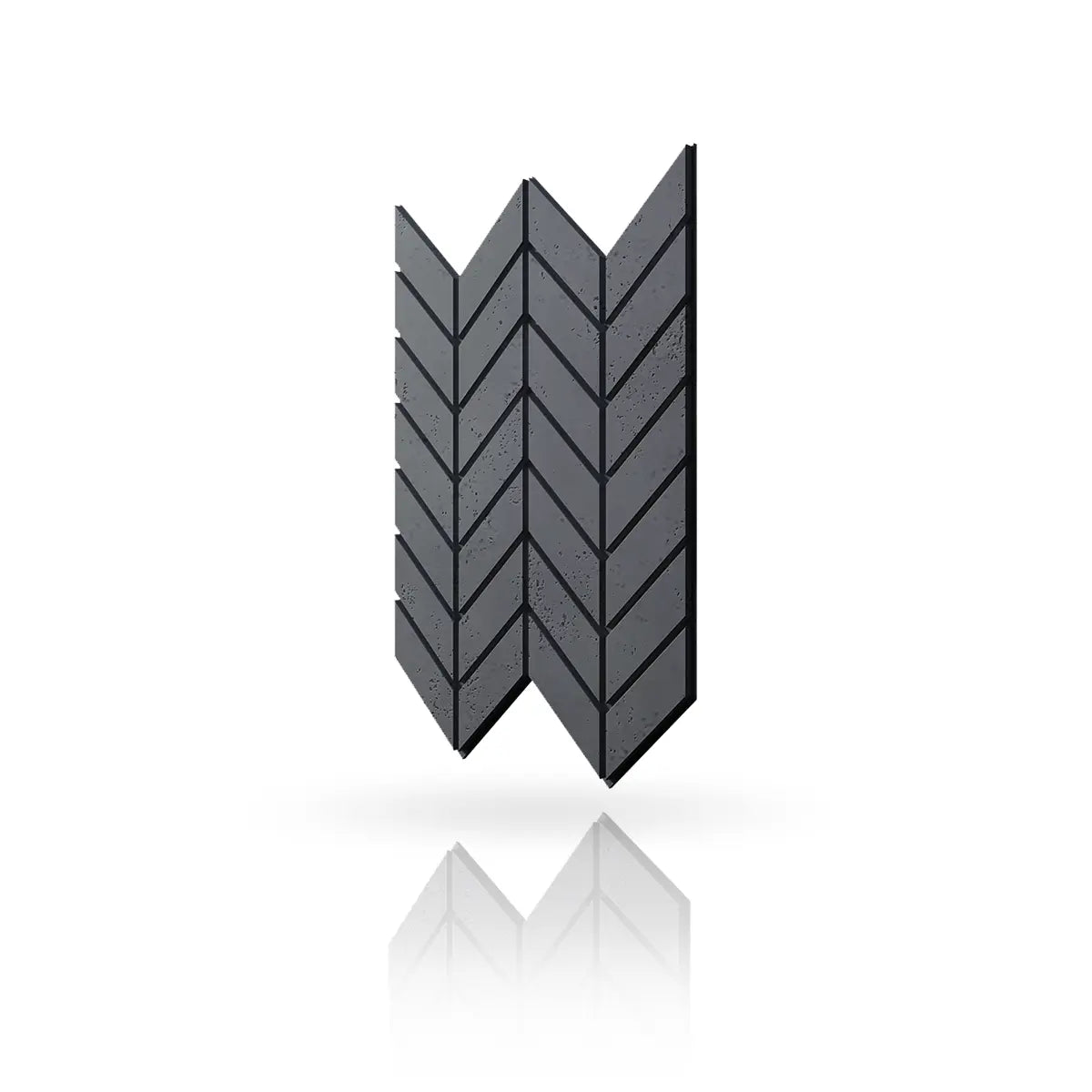 Concrete Cladding HERRINGBONE M Wall Panels Anthracite B8 colour on white background DecorMania UK