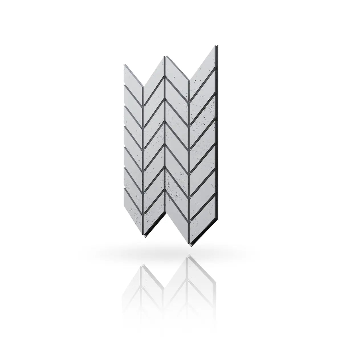 Concrete Cladding HERRINGBONE M Wall Panels Natural S50 colour on white background DecorMania UK