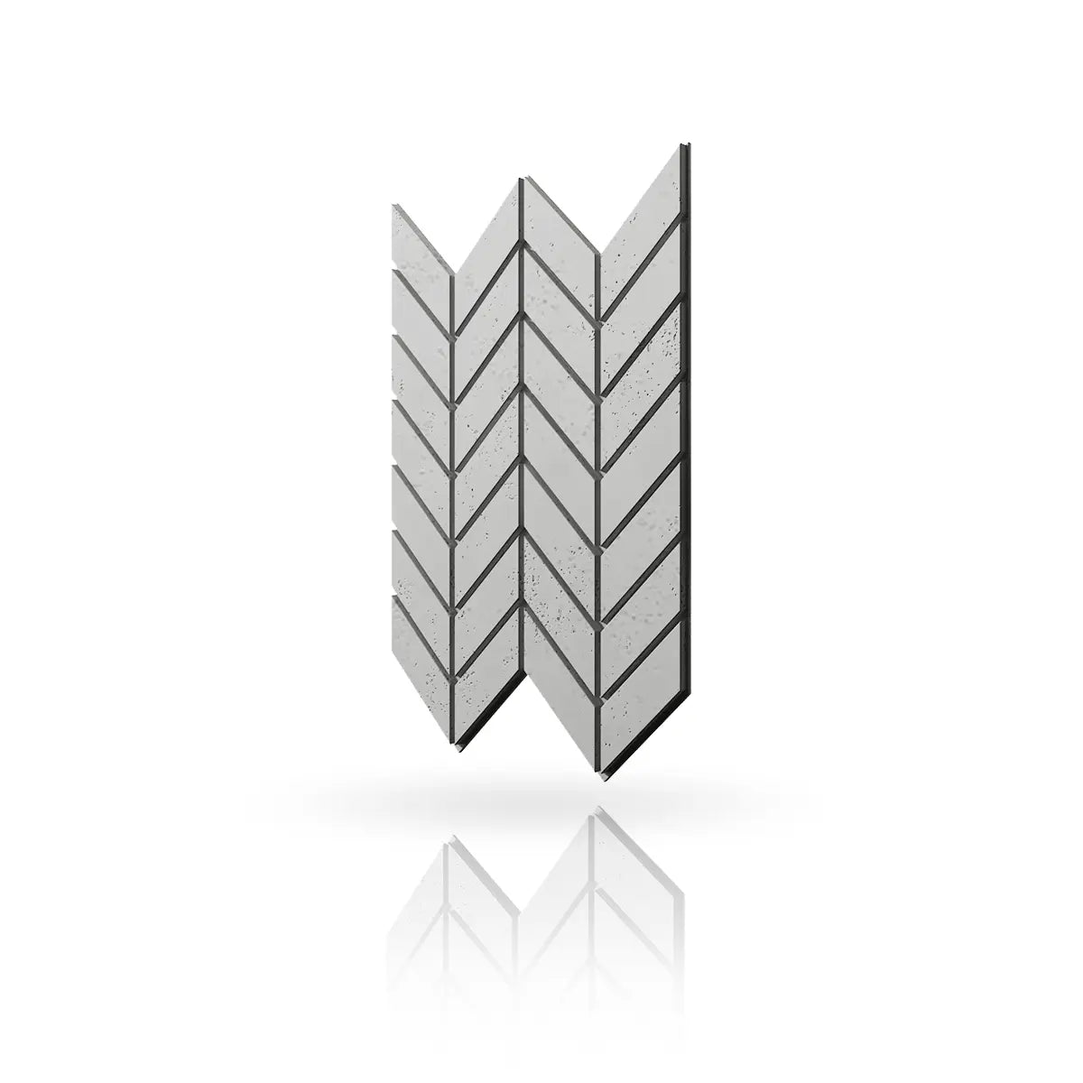 Concrete Cladding HERRINGBONE M Wall Panels Grey S51 colour on white background DecorMania UK