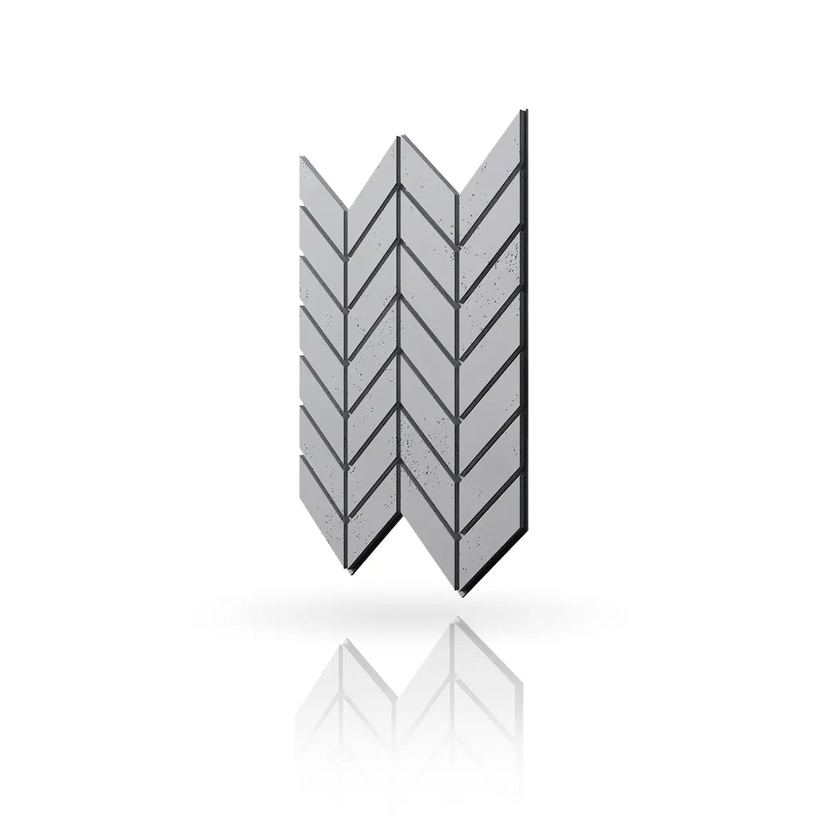 Concrete Cladding HERRINGBONE M Wall Panels Natural Dark S95 colour on white background DecorMania UK