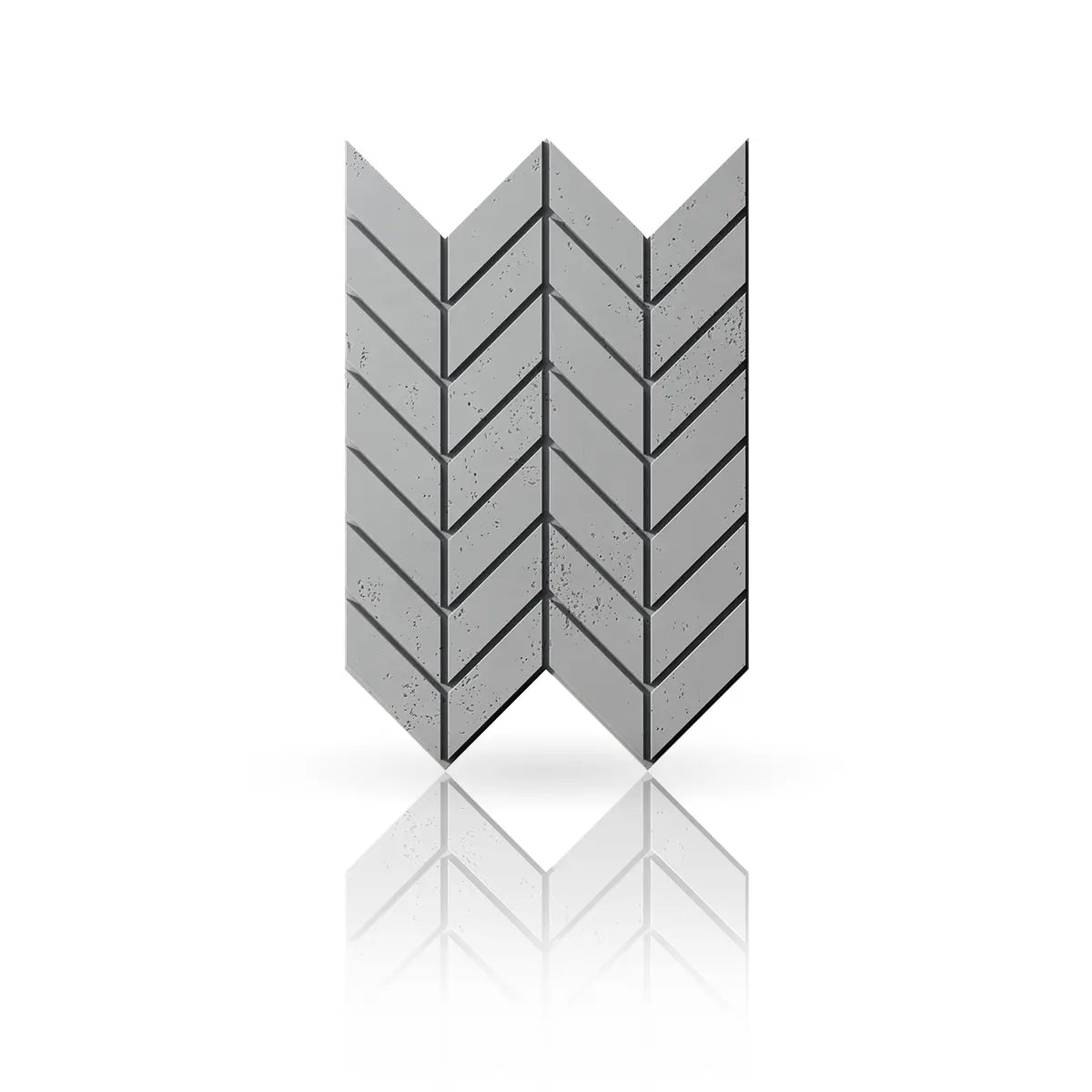 Concrete Cladding HERRINGBONE M Wall Panels front view on white background DecorMania UK
