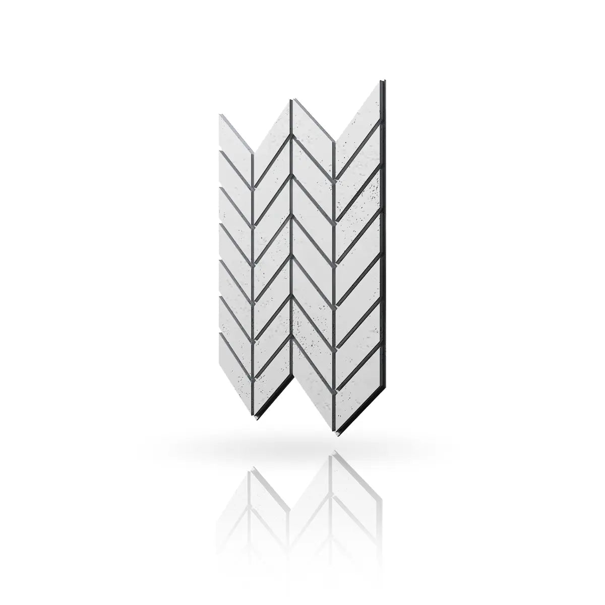 Concrete Cladding HERRINGBONE M Wall Panels Silver B0 colour on white background DecorMania UK