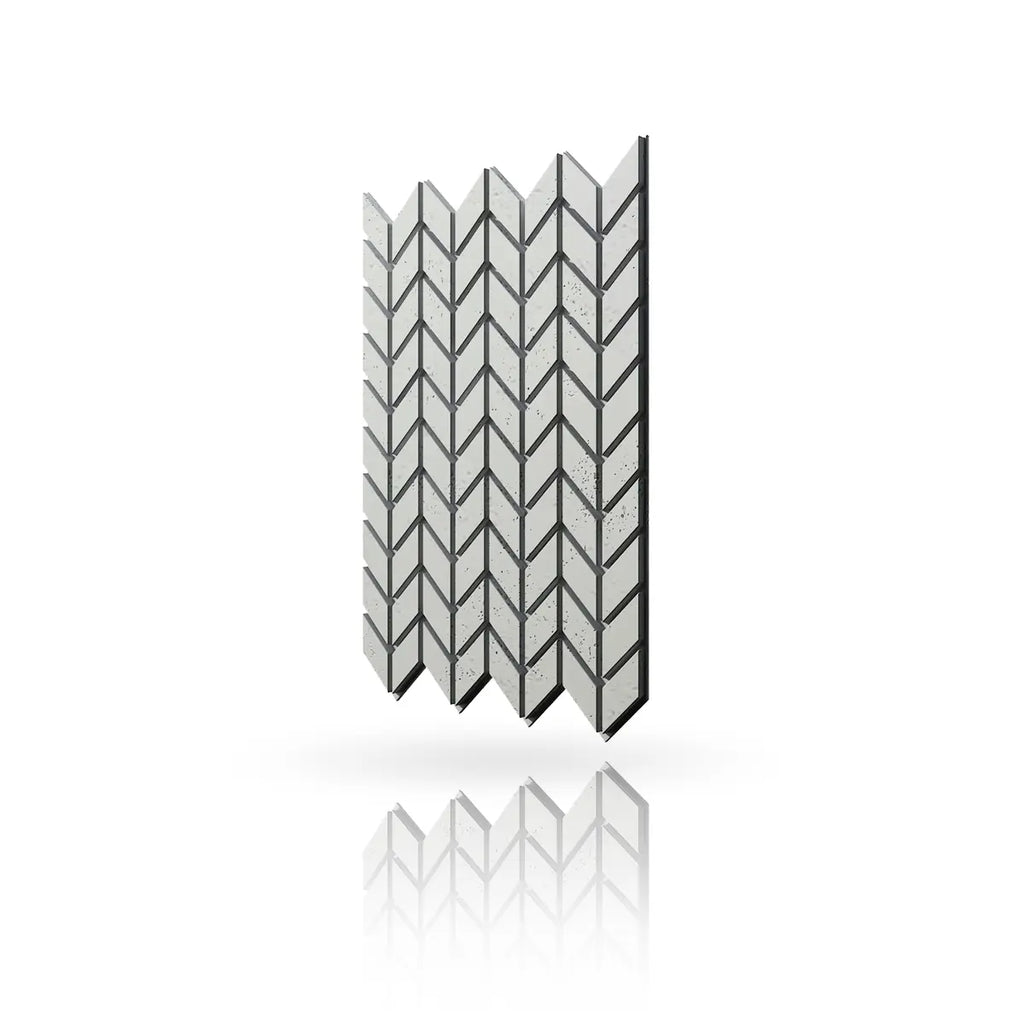 Concrete Cladding HERRINGBONE S Wall Panels Beige KS colour on white background DecorMania UK