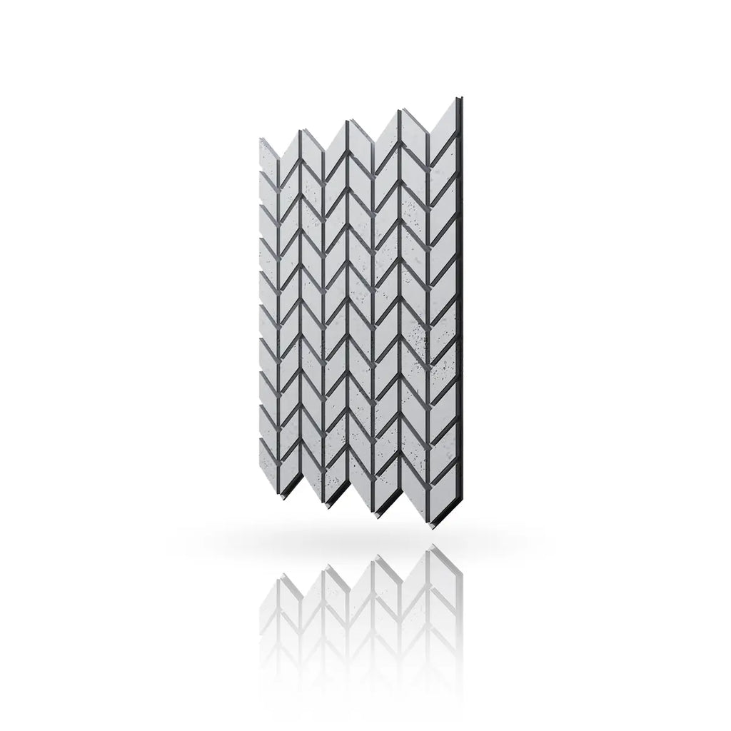 Concrete Cladding HERRINGBONE S Wall Panels Natural S50 colour on white background DecorMania UK