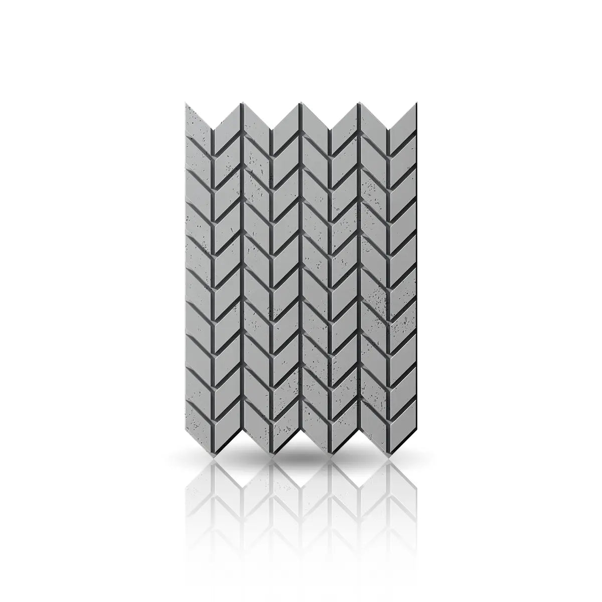 Concrete Cladding HERRINGBONE S Wall Panels front view on white background DecorMania UK