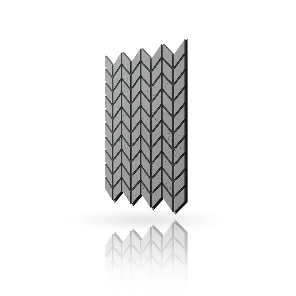 Concrete Cladding HERRINGBONE S Wall Panels on white background DecorMania UK