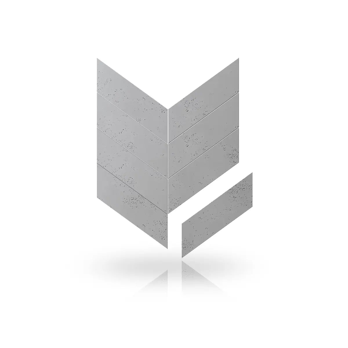 Concrete Cladding HERRINGBONE Wall Panels front viev on white background DecorMania UK