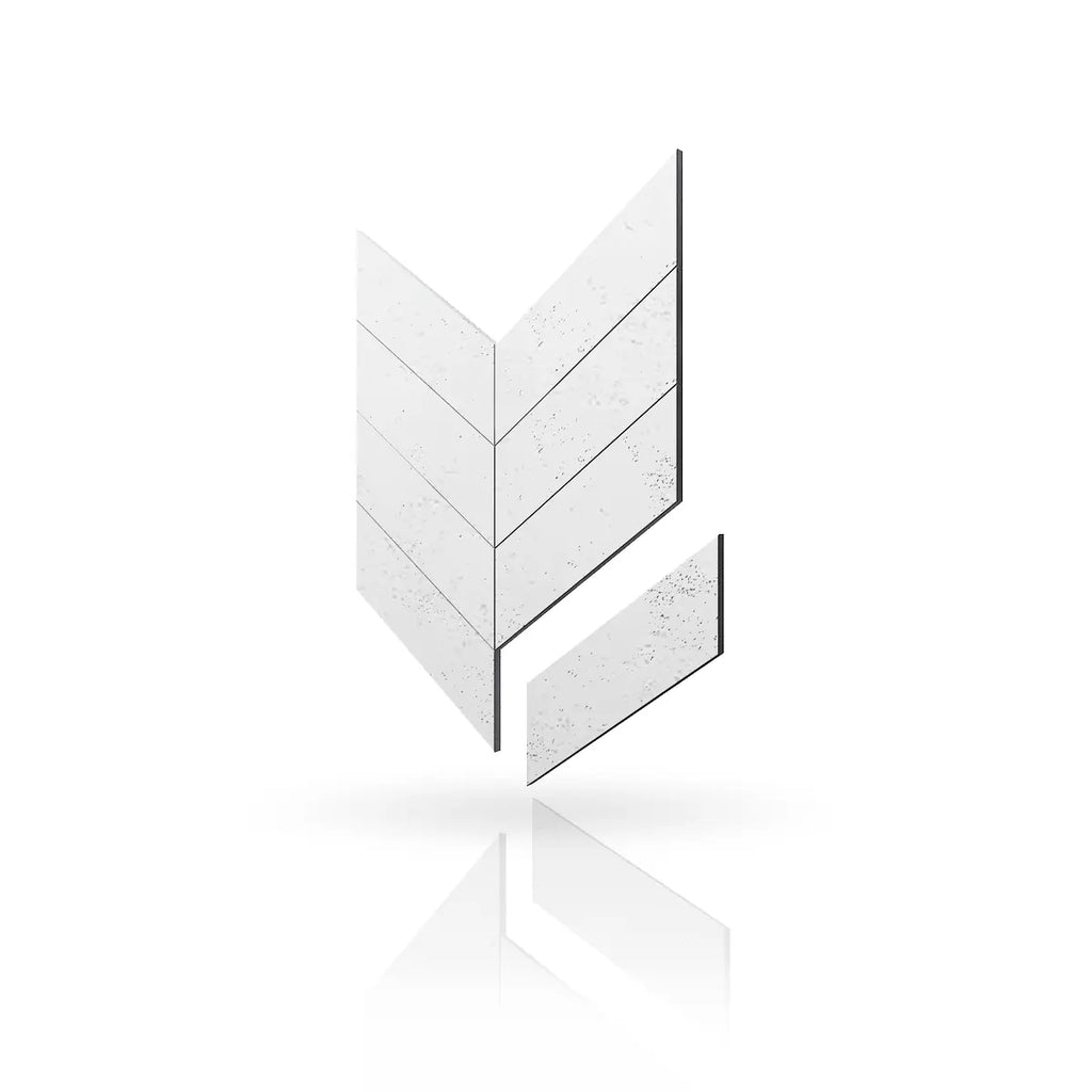 Concrete Cladding HERRINGBONE Wall Panels BS colour on white background DecorMania UK