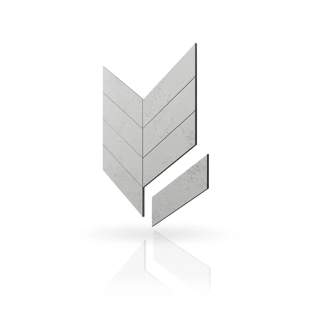 Concrete Cladding HERRINGBONE Wall Panels S51 colour on white background DecorMania UK