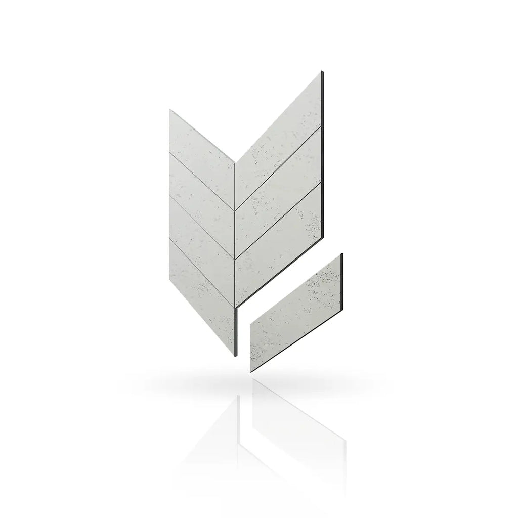 Concrete Cladding HERRINGBONE Wall Panels KS colour on white background DecorMania UK
