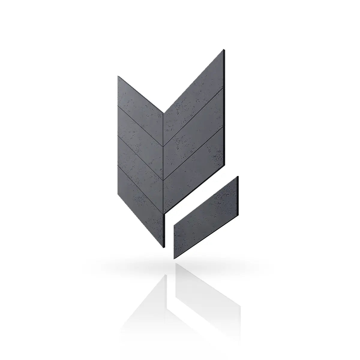 Concrete Cladding HERRINGBONE Wall Panels B8 colour on white background DecorMania UK