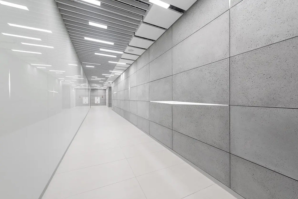 WallSet Architectural GRC Concrete Wall Panels in a modern hallway | DecorMania UK