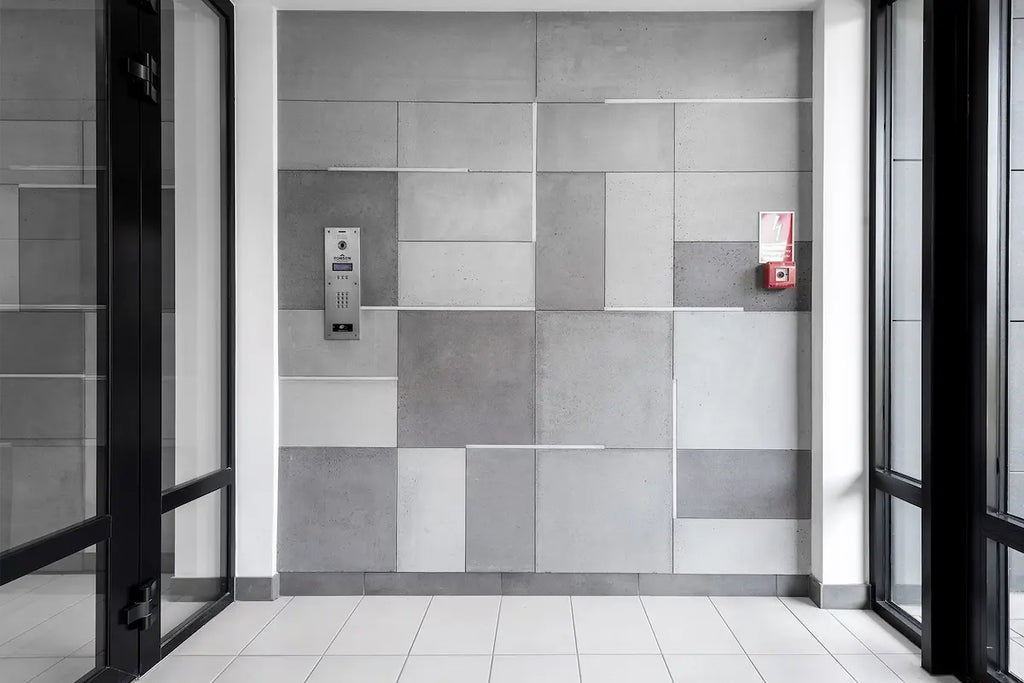 Architectural concrete wall panels in a  Modern Entrance Hall | DecorMania UK 