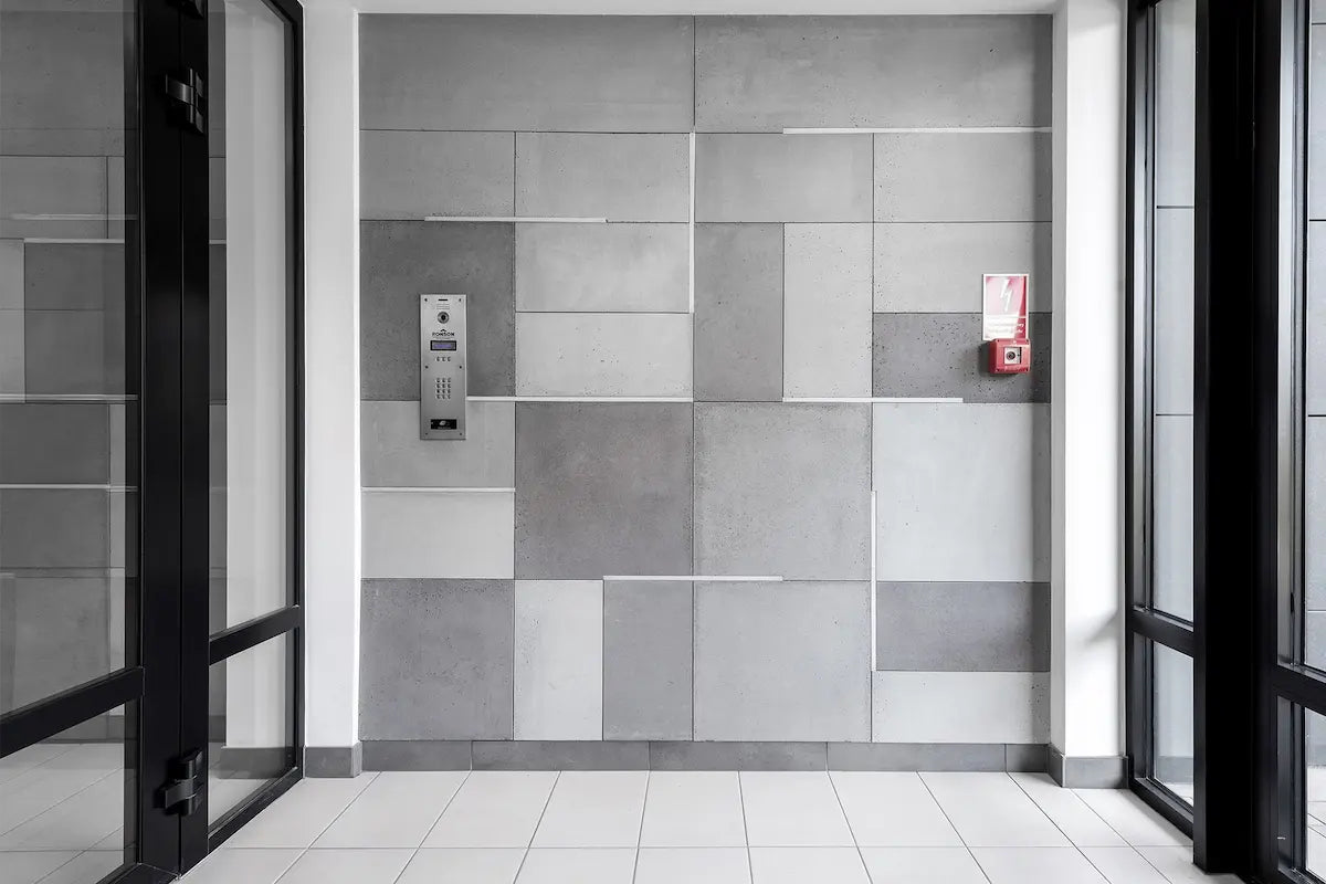 Architectural concrete wall panels in a  Modern Entrance Hall | DecorMania UK 
