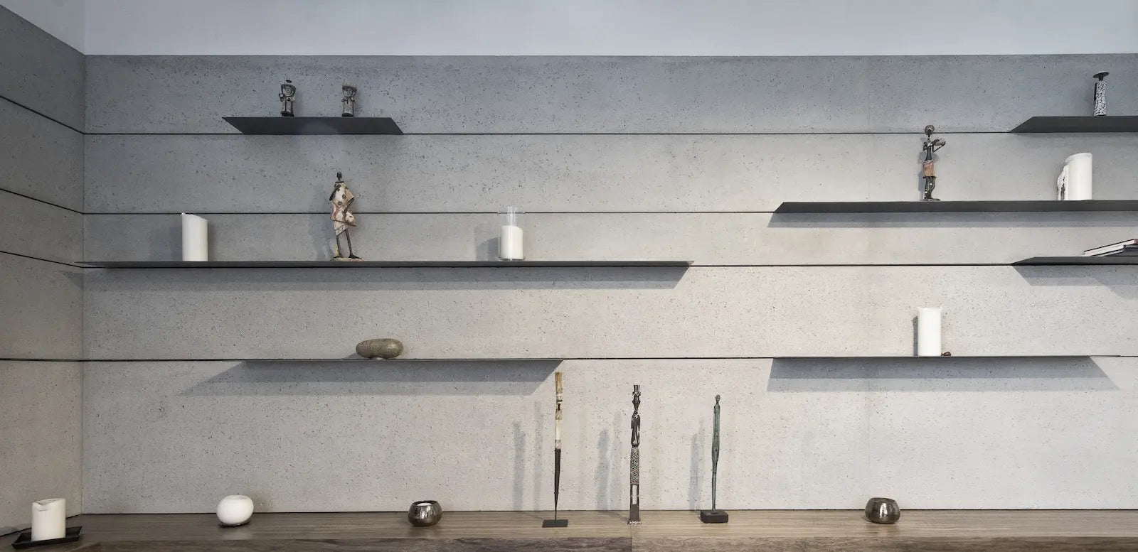 Architectural concrete GREY wall panels concrete shelves | DecorMania UK