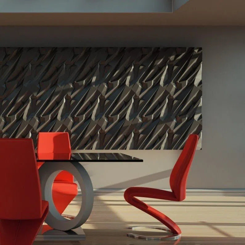Model Crushed rock - 3D Gypsum Wall Panels in the modern dining space  | DecorMania UK