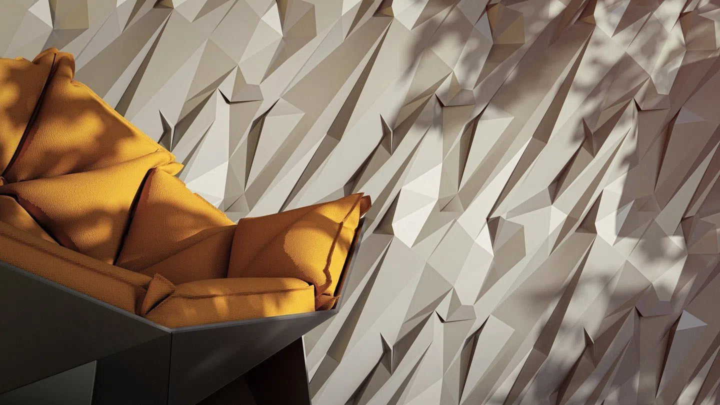 Model Crushed rock - 3D Gypsum Wall Panels in the living room  | DecorMania UK 