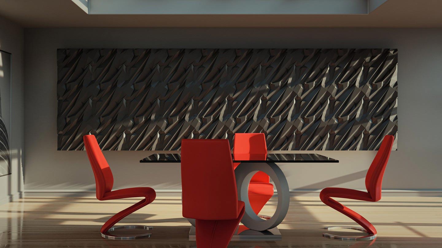 Model Crushed rock - 3D Gypsum Wall Panels  in the dining space DecorMania UK 