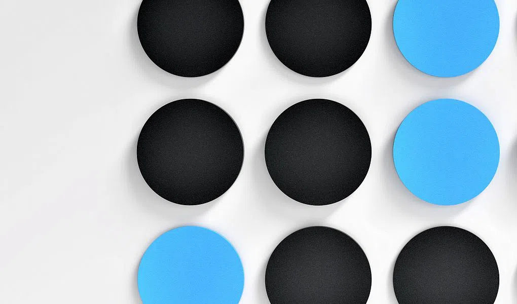 DOT L Soft Acoustic Wall Panel black and blue composition 3D Wall Panels | DecorMania UK