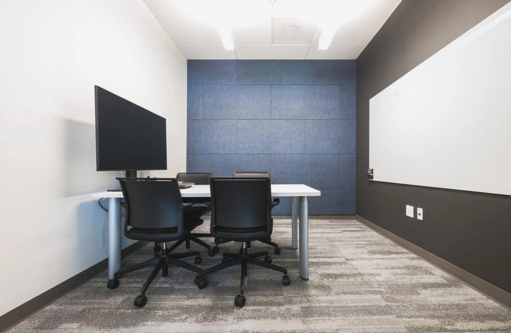 Decorative 3D PET Felt Wall Tiles - RECTANGLE 80x60 in office interior DecorMania UK