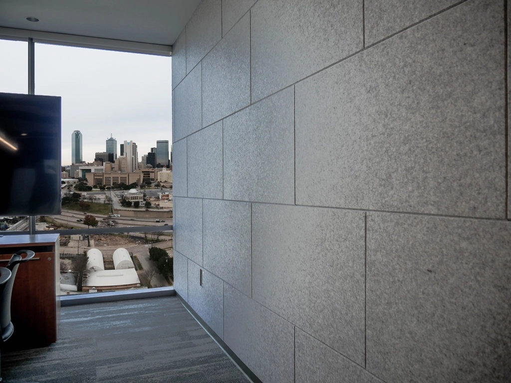 Decorative 3D PET Felt Wall Tiles - RECTANGLE 80x60 in office interior DecorMania UK