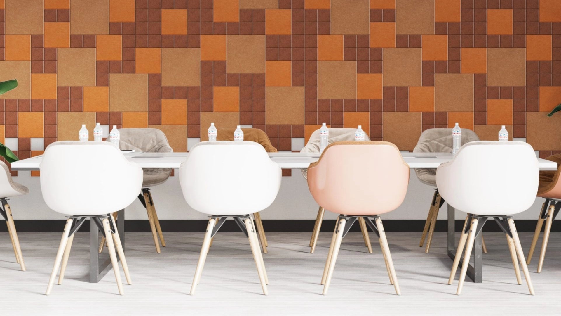 Decorative 3D PET Felt Wall Tiles compositon in dining room interior Decormania UK