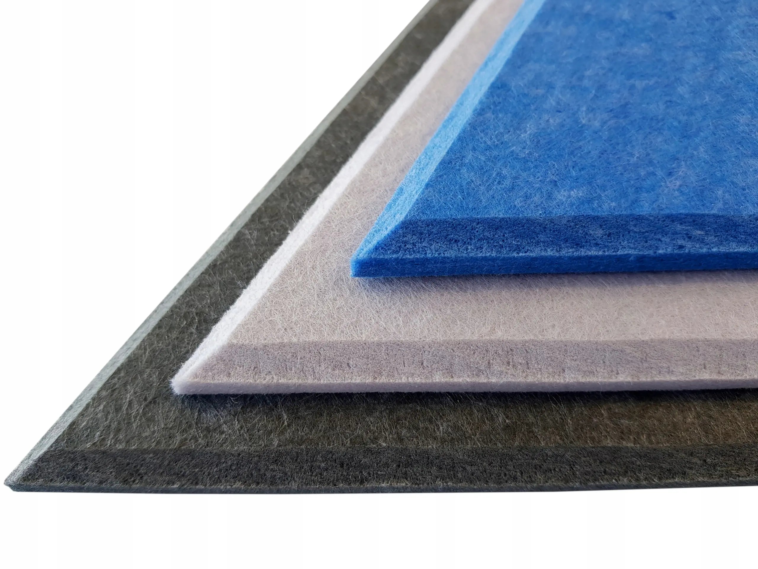 Decorative 3D PET Felt Wall Tiles - Triangle SMALL beveled edges on white background DecorMania UK