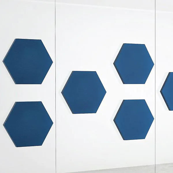 Decorative Glass Wall Panels - Acoustic Hexa L on white background DecorMania UK