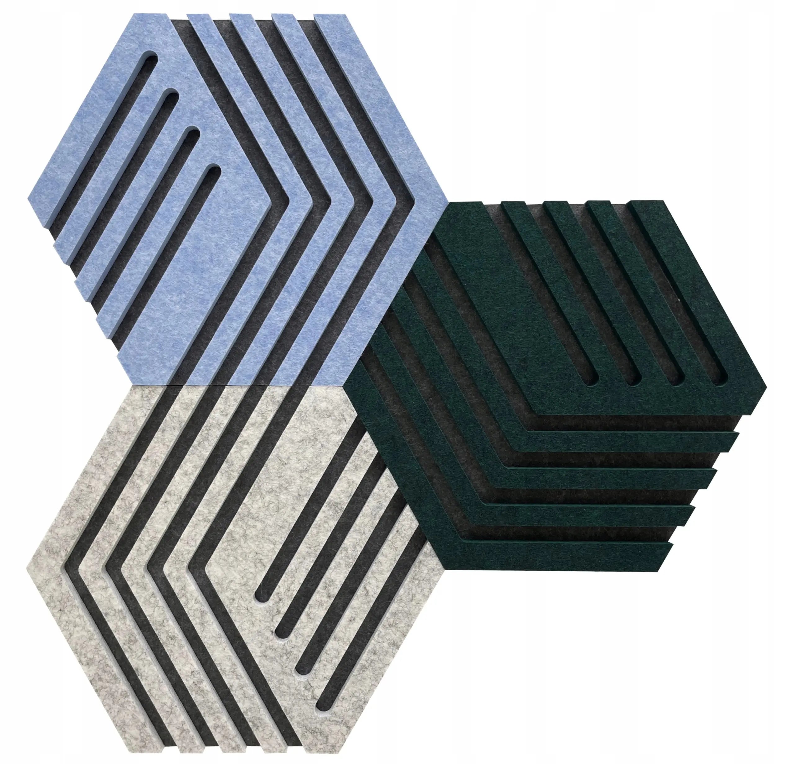 Decorative 3D Felt Wall Tiles DECO1 composition o 3 panels Decormania UK