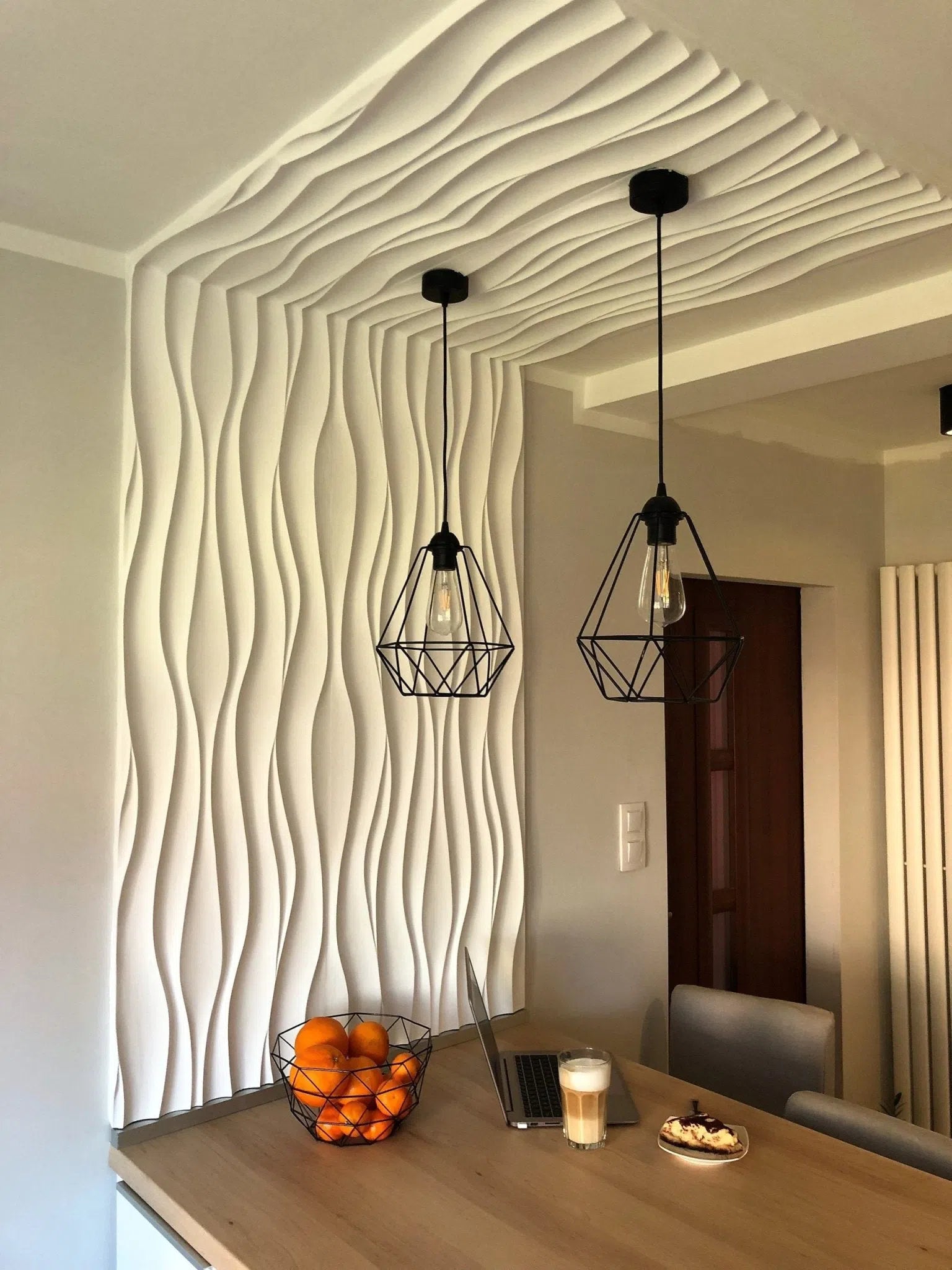 Model Desert Sand - 3D Gypsum Wall Panels in the stylish kitchen | DecorMania UK