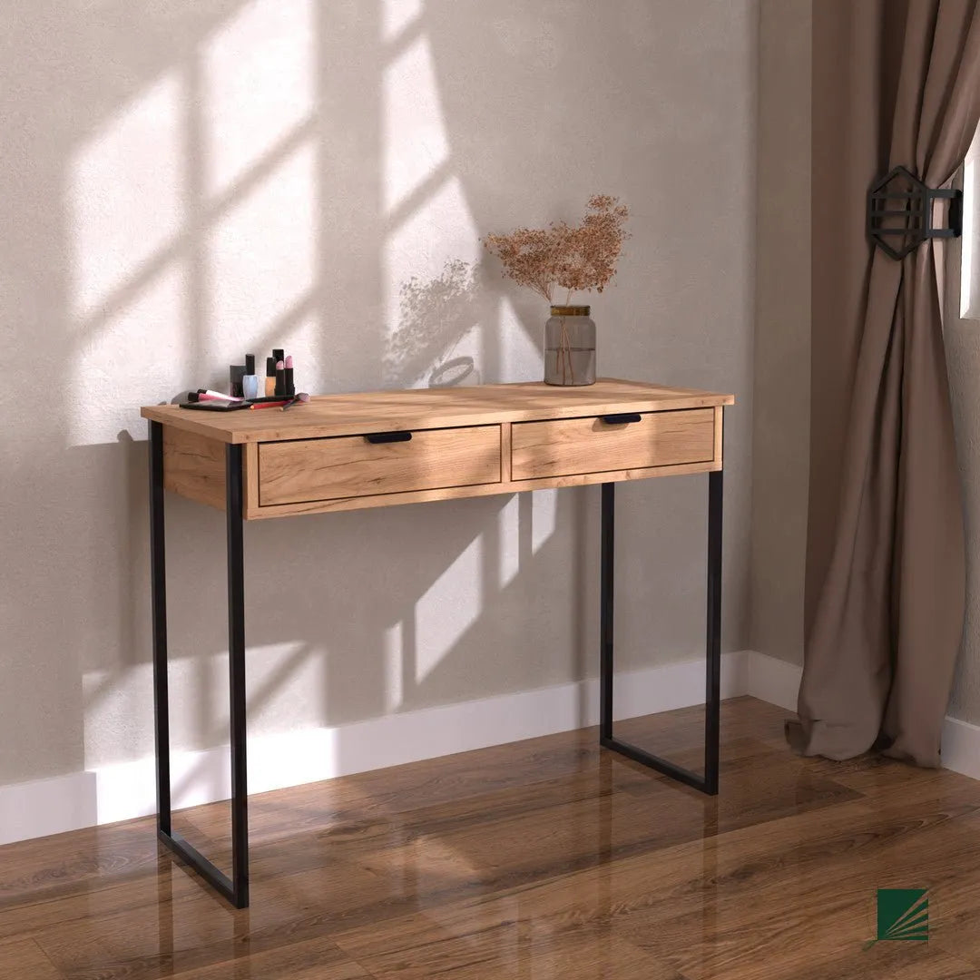 Dressing Table LOFT Oak Black in cozy interior DecorMania UK