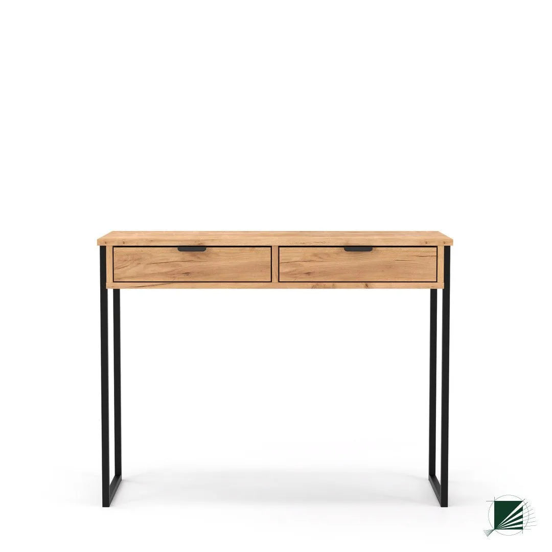 Dressing Table LOFT Oak Black on white background DecorMania UK