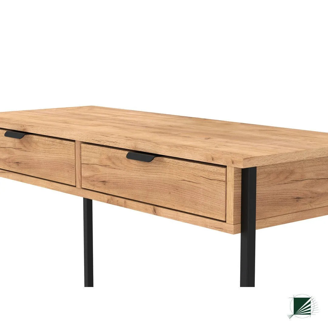 Dressing Table LOFT Oak Black on white background DecorMania UK