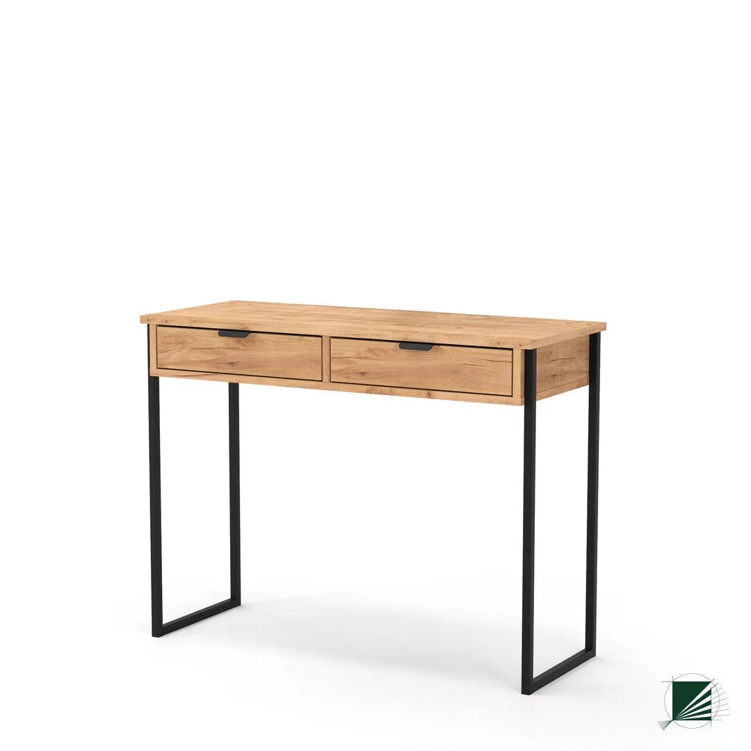 Dressing Table LOFT Oak Black on white background DecorMania UK
