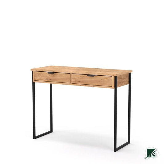 Dressing Table LOFT Oak Black on white background DecorMania UK