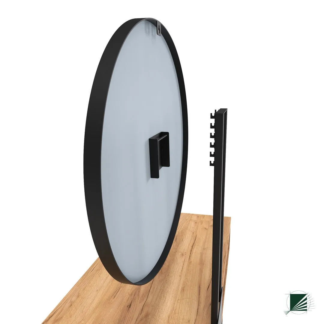 Dressing Table with mirror LOFT Oak Black on white background DecorMania UK