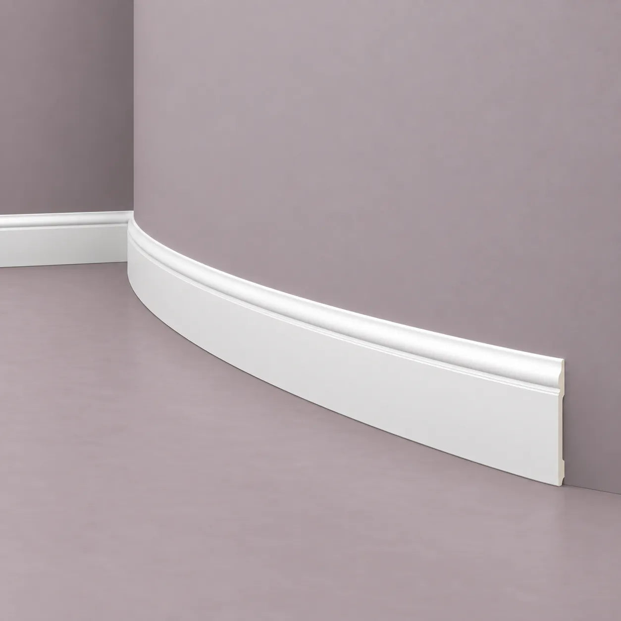 FL2 FLEX WALLSTYL flexible skirting board fitted around a curved wall