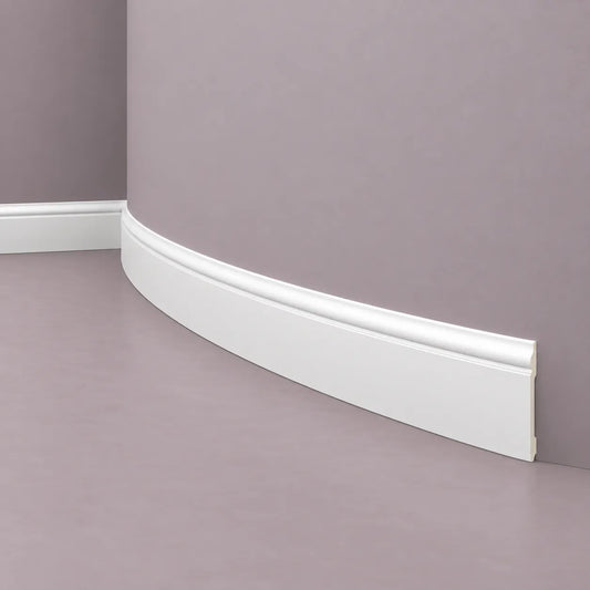 FL2 FLEX WALLSTYL flexible skirting board fitted around a curved wall