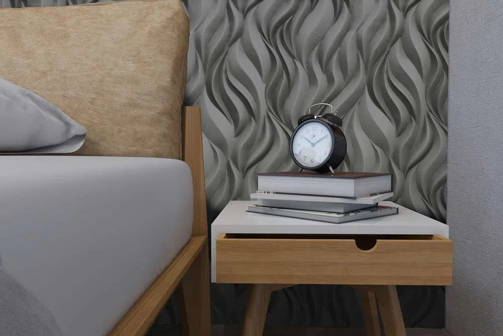 FLAMES 3D 3D Wall Art - Polystyrene Wall Panels behind bed | DecorMania UK