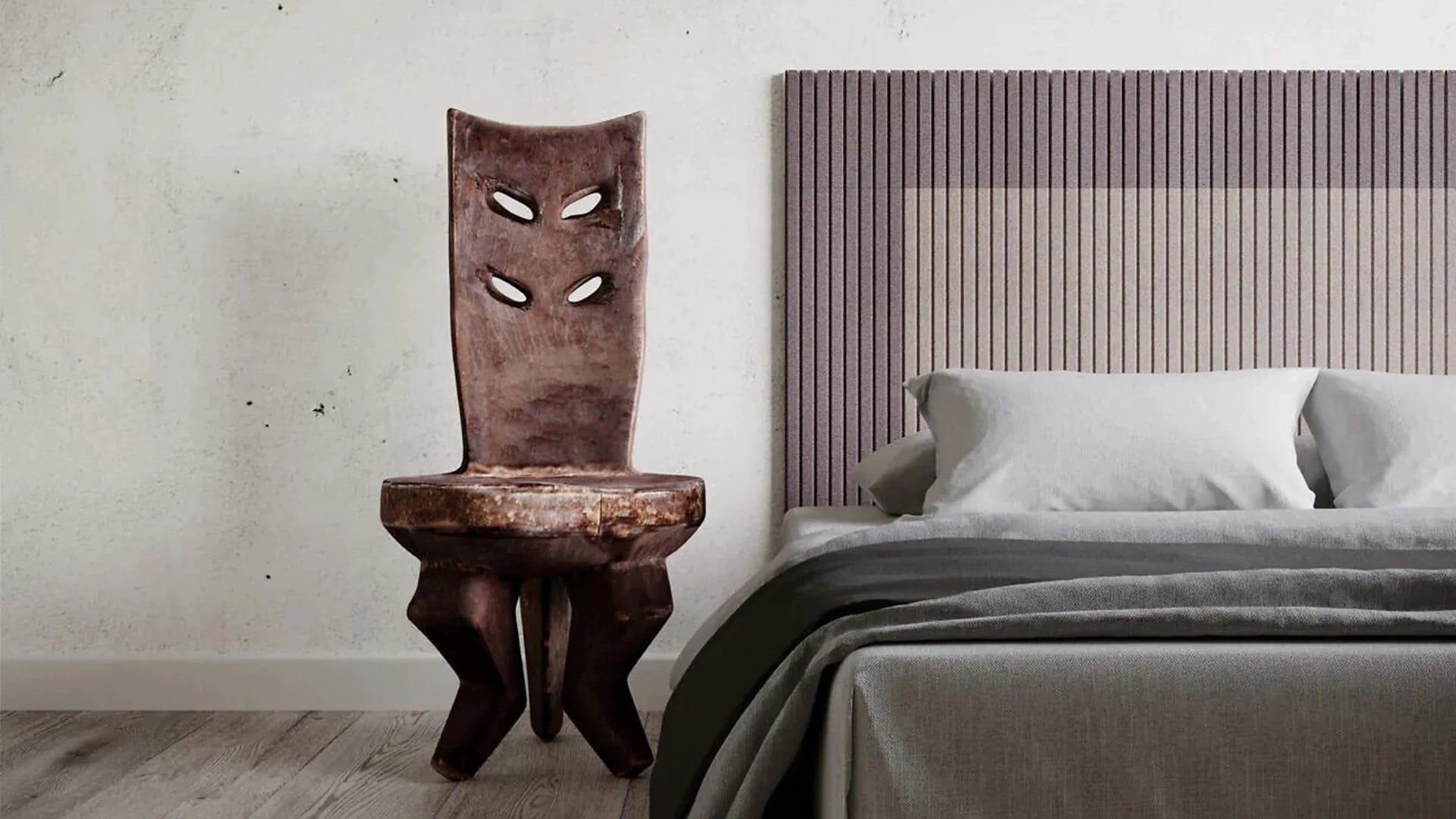 fluffo rift acoustic soft wall panels in bedroom interior Decomania