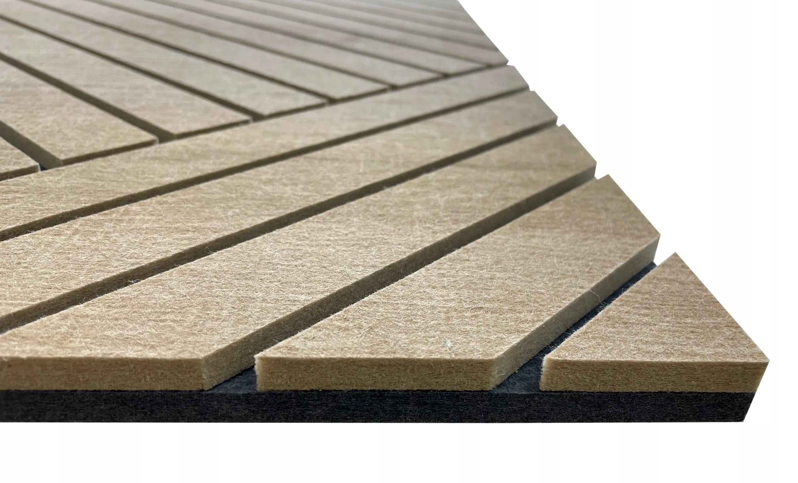 Felt Slatted Acoustic Wall Panels 2 on white background DecorMania UK